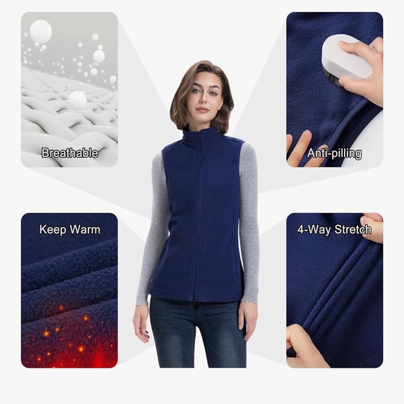 Scrub Vest Fleece Lined - Picture 2 of 7